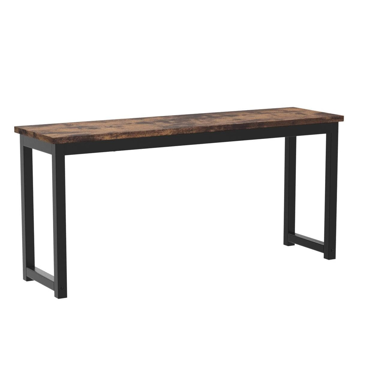 HOOBRO Dining Benches, Pair of 2 Benches, Industrial Style Indoor Benches, Durable Metal Frame, for Kitchen, Dining Room, Living Room, Rustic Brown HOOBRO