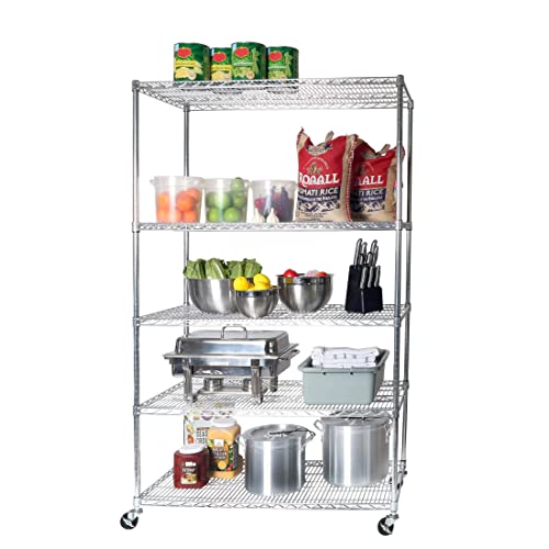 Seville Classics UltraDurable Heavy Duty NSF Solid Steel Wire Rack Storage Unit Organizer for Garage, Warehouse, Office, Restaurant, Classroom, - WoodArtSupply