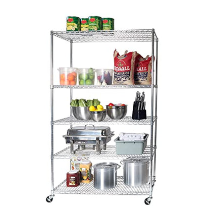 Seville Classics UltraDurable Heavy Duty NSF Solid Steel Wire Rack Storage Unit Organizer for Garage, Warehouse, Office, Restaurant, Classroom, - WoodArtSupply