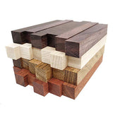 Exotic Wood Pen Blanks 24-Pack: Bloodwood, Mexican Ebony, Jatoba, Hard Maple, 6 of Each Wood Type, 5 x 3/4 x 3/4 inches Earlywood