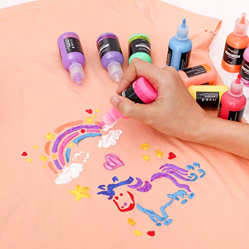 Magicfly 3D Fabric Permanent Paint 40 Color, Puffy Paint with