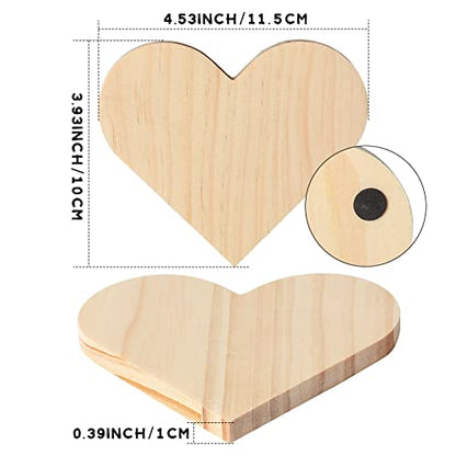 12 Pieces Unfinished Wood Coasters, GOH DODD 4 Inch Heart-Shaped Blank Wooden Coasters Crafts Coasters for DIY Architectural Models Drawing Painting