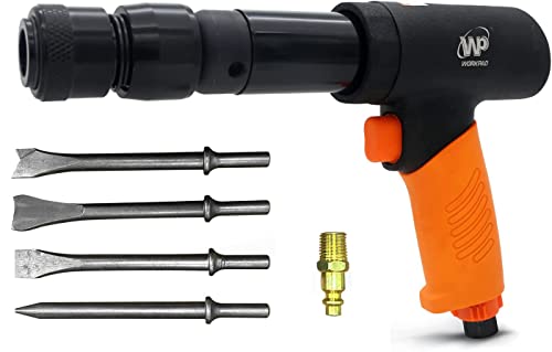 Air hammer,WP WORKPAD 270mm long barrel air chisel kit with 4pcs chisels with quick change retainer air chisel for shoveling and cutting