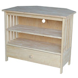 International Concepts Mission Corner TV Stand, Unfinished IC International Concepts