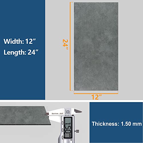 VEELIKE 12''x24'' Peel and Stick Floor Tile Waterproof Grey Floor Tile Stickers 24-Pack Concrete Look Peel and Stick Flooring Tiles for Kitchen VEELIKE