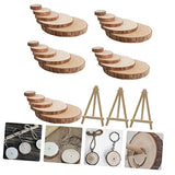 VILLCASE 1 Set Christmas Decoration Wood Chips School Projects Supplies Mini Wood Display Easel Craft Wood Circles Mini Easel Ornament Weddings Table VILLCASE