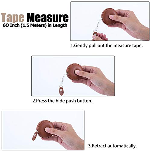 Sewing Tape Measure, Medical Body Cloth Tailor Craft Dieting Measuring Tape, 60 Inch/1.5M Dual Sided Retractable Ruler with Push Button Round(1 Pack, - WoodArtSupply