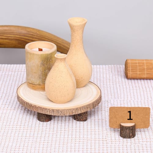 Natural Round Wood Slices 10 Pack 8-9 inches Unfinished Wood kit Circles DIY Crafts Wood Ornament Discs with 10 PCS Cards and 10 PCS Wood Table FORACKS