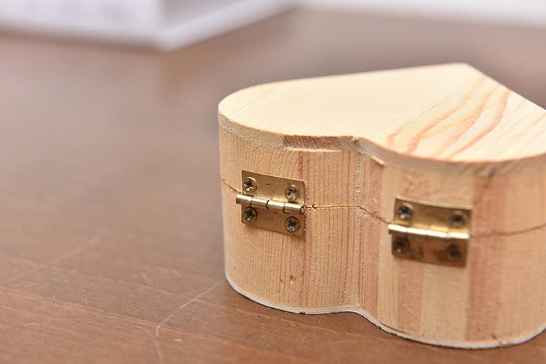 MIAO YUAN 2PCS Unfinished Heart Shape Unpainted DIY Storage Box Wood Craft Box Organizer for Jewelry Box Gift Box Artist Tool MIAO YUAN