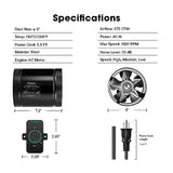 VIVOSUN Inline Booster Duct Fan 6” 275 CFM with Speed Controller, HVAC Exhaust Ventilation Fan with Low Noise for Basements, Bathrooms, Kitchens, VIVOSUN