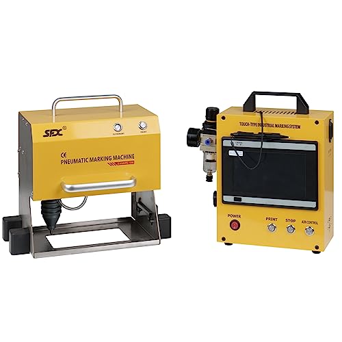 US Stock Pneumatic Marking Machine 150x80mm Powerful Metal Engraving Machine Depth 1mm Pneumatic Dot Peen Marking Machine for Letters Serial Numbers ZAC