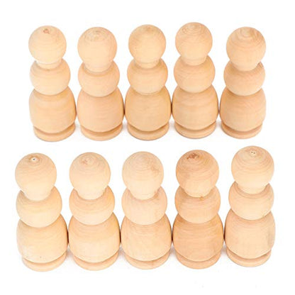 20Pcs Wooden Peg Dolls, Unfinished Wood People Bodies Shapes Figures for DIY Painting, Decoration, Peg Game, 2.7in Height
