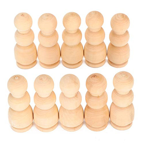 20Pcs Wooden Peg Dolls, Unfinished Wood People Bodies Shapes Figures for DIY Painting, Decoration, Peg Game, 2.7in Height Pssopp