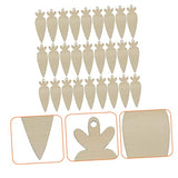 Gogogmee 30Pcs Carrot DIY Woodsy Decor Arts and Crafts for Kids Wooden Crafts Easter Carrot Hanging Ornaments DIY Carrot Slices Easter Wood Cutouts Gogogmee