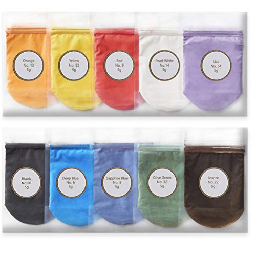 Epoxy Color Pigment-10 Color, with Mini Hand Epoxy Mixer, Mica Powder ...