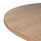 Finch Alfred Round Solid Wood Rustic Dining Table for Farmhouse Kitchen Room Decor, Wooden Trestle Pedestal Base, 46.5" Wide Circular Tabletop, Finch