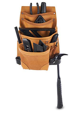 AWP Classic Leather Tool Pouch, Crafted from Premium Top-grain Leather, Compatible with Work Belts Up to 3 Inches Wide, Tool Belt Accessory, Tan - WoodArtSupply