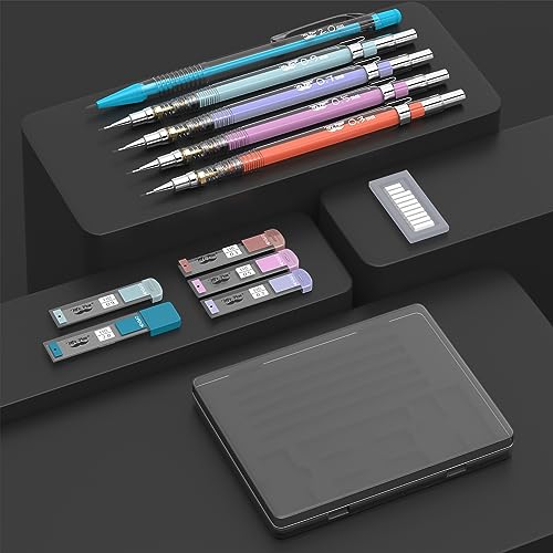 Mr. Pen- Pastel Mechanical Pencil Set with Black Lead and Eraser Refills, Clear Barrel, 0.3, 0.5, 0.7, 0.9, 2mm, Pastel Mechanical Pencils, Cute Mr. Pen