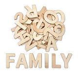 182 Pieces 2-1/2 Inch (2.5") Wooden Letters Craft Wood Letter Unfinished Alphabets with Extras Wall Decor Cregugua