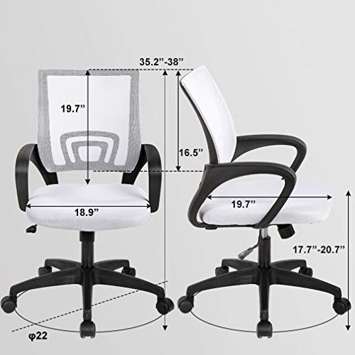 Home Office Chair Ergonomic Desk Chair Mesh Computer Chair with Lumbar Support Armrest Executive Rolling Swivel Adjustable Mid Back Task Chair for - WoodArtSupply