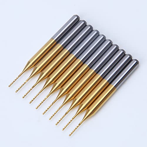 HUHAO 10Pcs CNC Machine Router Bit Mini PCB Carbide End Mill Tools 0.6mm Tip Cutting Bits CNC Milling Cutters Kit & CNC Cutter Milling HUHAO