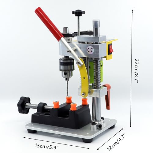 NovelLife Mini Drill Press Precision Benchtop Drilling Machine Elecric Portable Table Driller CNC 795 Motor B10 Chuck Metal Wooden DIY Jewelry Making NovelLife