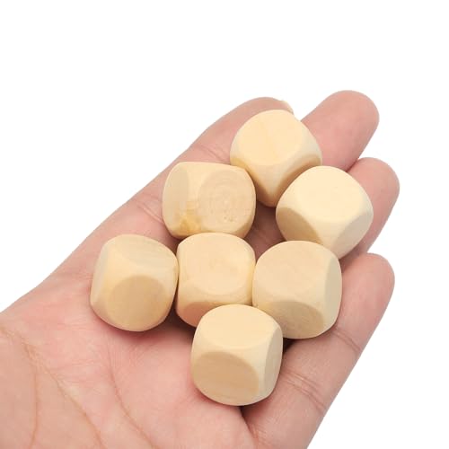 PATIKIL 18mm Blank Wooden Dice, 100 Pack Unfinished Wooden Blocks 6 Sided Wood Cube with Rounded Corners Square Wood Blocks for DIY Craft Projects PATIKIL