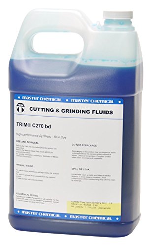 TRIM Cutting & Grinding Fluids C270BD/1 High Performance Synthetic Coolant, Blue Dye, 1 gal Jug - WoodArtSupply