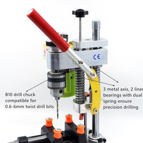 NovelLife Mini Drill Press Precision Benchtop Drilling Machine Elecric Portable Table Driller CNC 795 Motor B10 Chuck Metal Wooden DIY Jewelry Making - WoodArtSupply