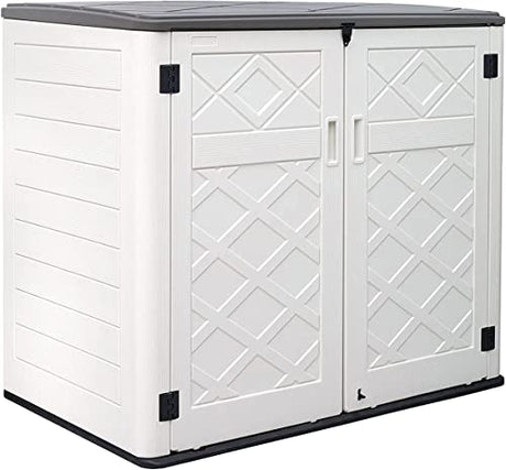 KINYING Larger Outdoor Storage Shed Weather Resistance, Horizontal Storage Box Waterproof for Garden, Patios, Backyards, 48 Cu.ft Capacity for Bike, KINYING