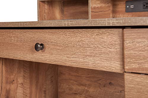 OneSpace Eleanor Executive Desk, Classic Oak OneSpace