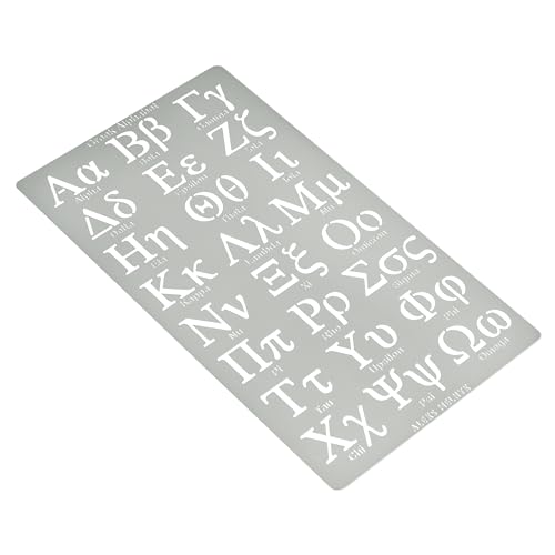 Aleks Melnyk No.420 Metal Stencil, Greek Letter, Phi sigma, Alpha, Letter Tracers, Letter size 0.7in, Alphabet, Template for Wood Burning, Magic - WoodArtSupply