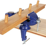 ABuff Universal Table Vise 2-1/2 Inch, Blue 360° Swivel Vise with Table Clamp＆Jaw Covers, Heavy Duty Repair Tools Table Vise, Durable Vice for ABuff