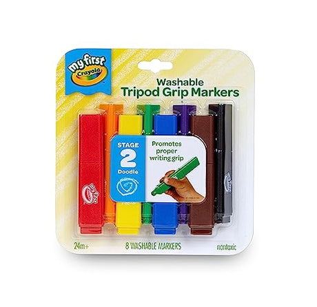 Crayola My First, Tripod Washable Markers for Toddlers, 8ct Crayola