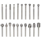 Yakamoz 20pcs 1/8" (3mm) Shank High Speed Steel Rotary Files Burrs Wood Milling Rotary File Burr Set for DIY Woodworking Carving Engraving Drilling YAKAMOZ
