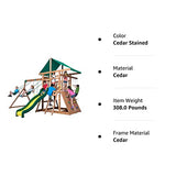 Backyard Discovery Mount McKinley All Cedar Wood Swing Set, Playground for All Kids Age 3-10, Rock Wall, Wave Slide, Fort, Double Rock Climber and Backyard Discovery