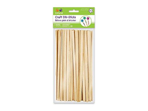 Multicraft Imports Krafty Kids CW520 Craftwood Natural Craft Stir-Sticks, 7.5in by 0.25in, 80-Piece - WoodArtSupply