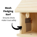 Alpine Woods Bird House - Bird Houses for Outside – Handmade Bluebird House – 9"x 6"x 6" Bluebird Houses - Wooden Bird House with Clean-Out Door and ALPINE WOODS