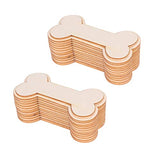 Samanter Dog Bone Wood,Unfinished Wood DIY Craft, (4.3 x 2.2 in, 24pcs) Samanter