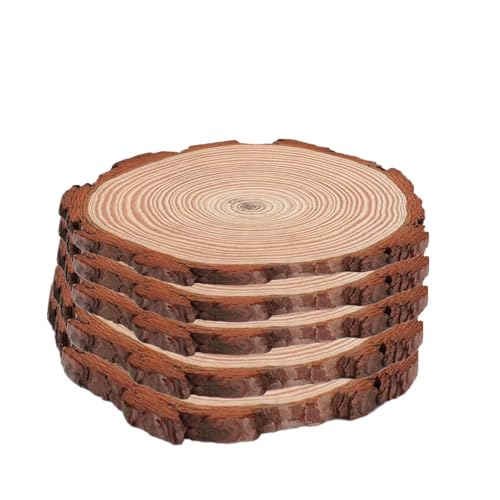 5 PCS Natural Wood Slices,3-4 inch Wood Rounds,Christmas Crafts,Round Wood Discs for Crafts (5)