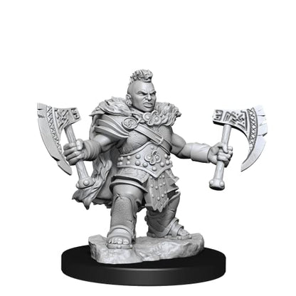 D&D Frameworks: Dwarf Barbarian Female - Unpainted and Unassembled - WoodArtSupply