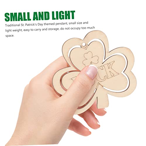 Anneome 30pcs Small Pendant Wooden Shamrock Cutouts Shamrock Decorations Unfinished Wooden Cutouts DIY Shamrocks Cutouts Wood Crafts Shamrock Prop - WoodArtSupply