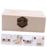 TEHAUX Box Box Wooden Box Unfinished Wood Crates Jewelry Organizer Tray Jewelry Storage Wood Jewelry Case Desk Topper Table Woodsy Decor Wooden TEHAUX
