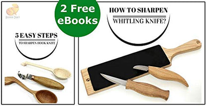 BeaverCraft Wood Carving Kit Deluxe Whittling Knives Set & Leather Strop for Carving Knife S15X Wood Carving Knives Set, Tools & Knife Strop with Polishing Compound Wood Whittling Kit and Leather Case