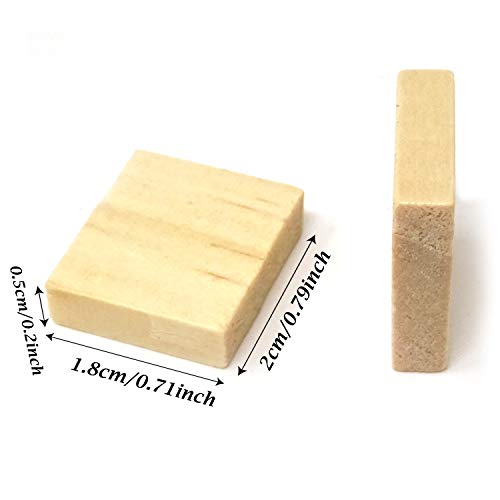 Honbay 100PCS Rectangle Shaped Unfinished Blank Wood Pieces Wood Slices Wood Chips Embellishments for DIY Crafts, Home Decoration, Board Games, Early - WoodArtSupply