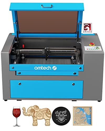 OMTech 50W CO2 Laser Engraver with LightBurn, 12x20 Inch Laser Engraving Cutting Machine with Ruida Control Panel 2 Way Pass Air Assist Water Pump, - WoodArtSupply