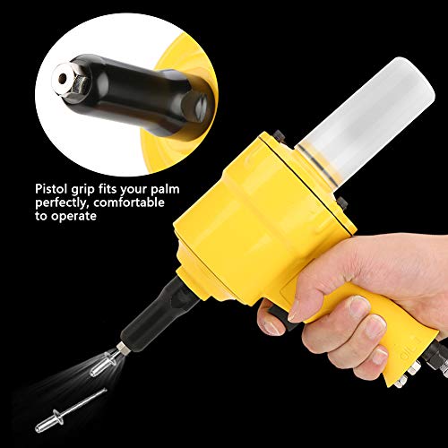 Oumefar KP-705P Pneumatic Rivet Gun, Pneumatic Air Riveter Pistol Grip Rivet Gun Air Powered Riveting Tool Cordless Rivet Tool for Decoration Oumefar