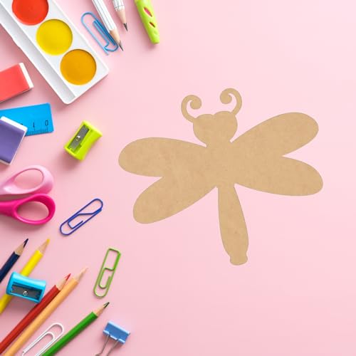 Wooden Heart Dragonfly 8'' Cutout, Unfinished Wood Animal Craft Shape, Kids Insect MDF NEXTCraft