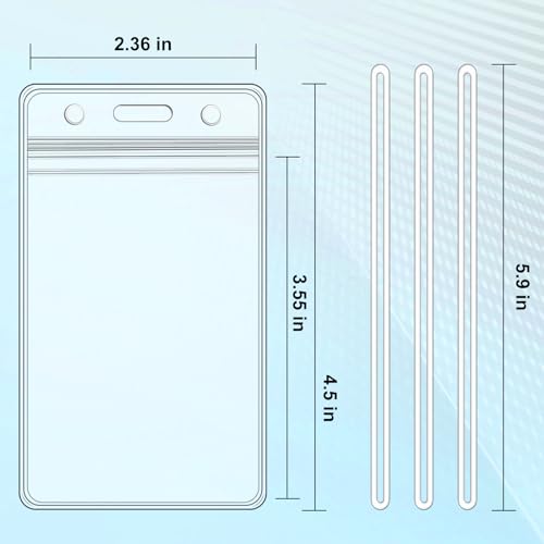 50 Pack Clear Plastic Luggage Bag Tag Holder Badge Label Tag Holder with 50 Pack Luggage Loops Straps for Office Business Travel Supplies koorito