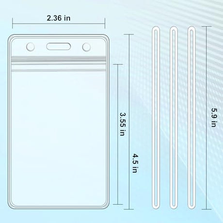 50 Pack Clear Plastic Luggage Bag Tag Holder Badge Label Tag Holder with 50 Pack Luggage Loops Straps for Office Business Travel Supplies koorito